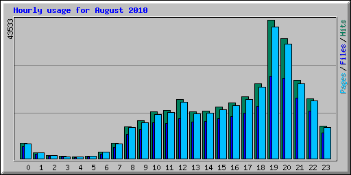 Hourly usage for August 2010