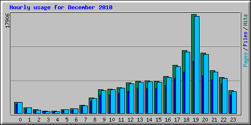 Hourly usage for December 2010